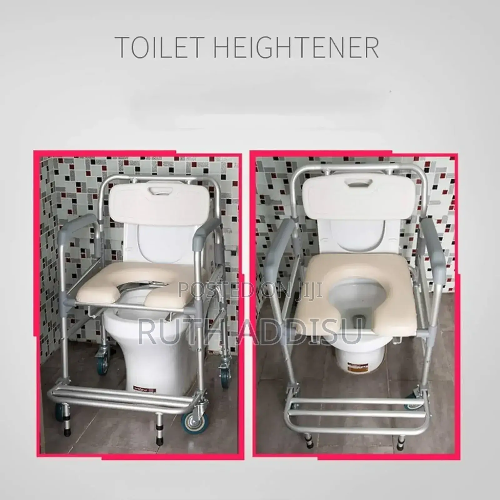 Commode Chair With Four Small Wheel跟上commode Chair地toilet