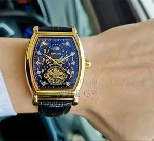 Aokulasic 116117 Luxury Moon Phase Leather Automatic