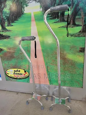 Photo - Walking Stick أإkr921 Curved Handle Large Four Legged Cane