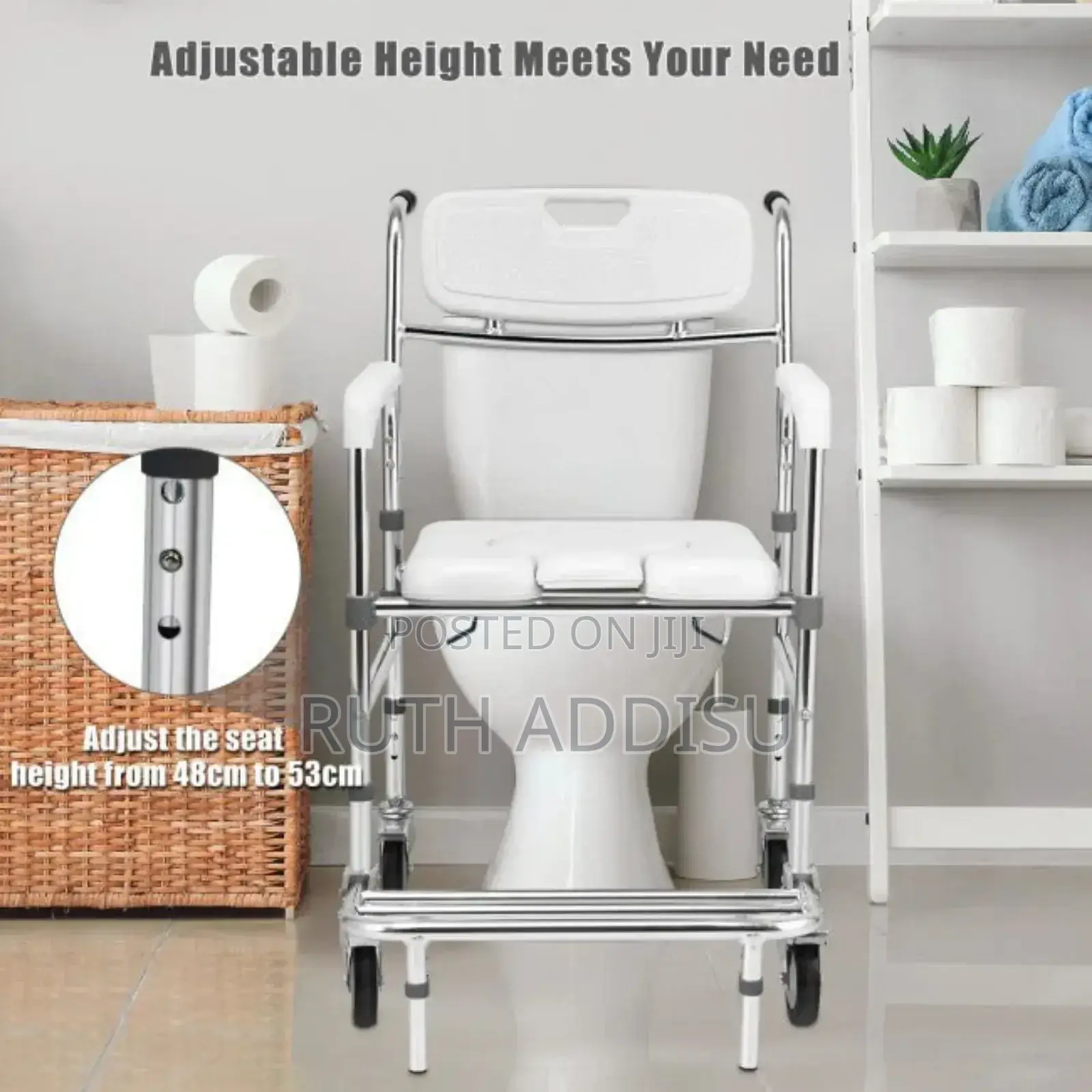 Toilet Seat Chair Comfortable Commode Chair Heavy Duty Poty