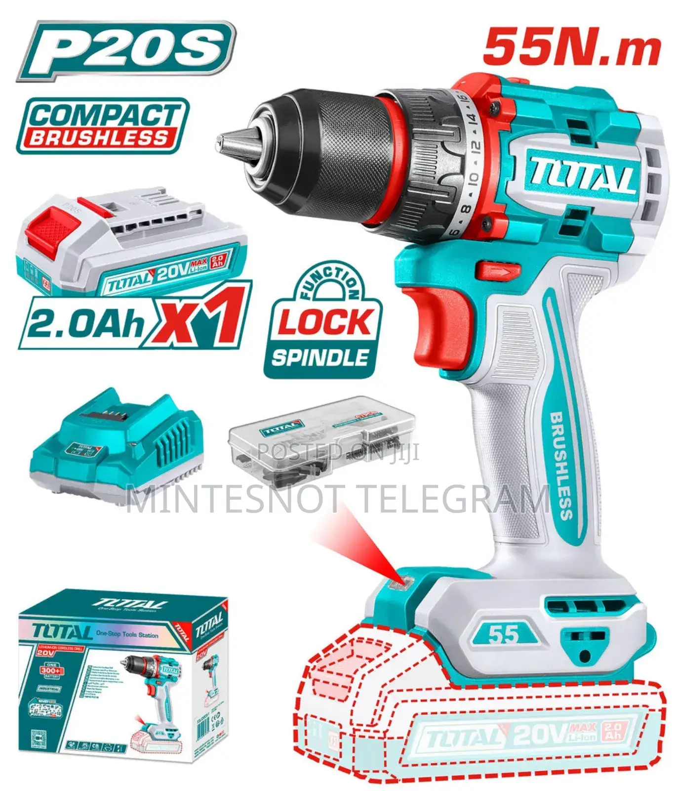 Total Rechargeable Burashless Drill