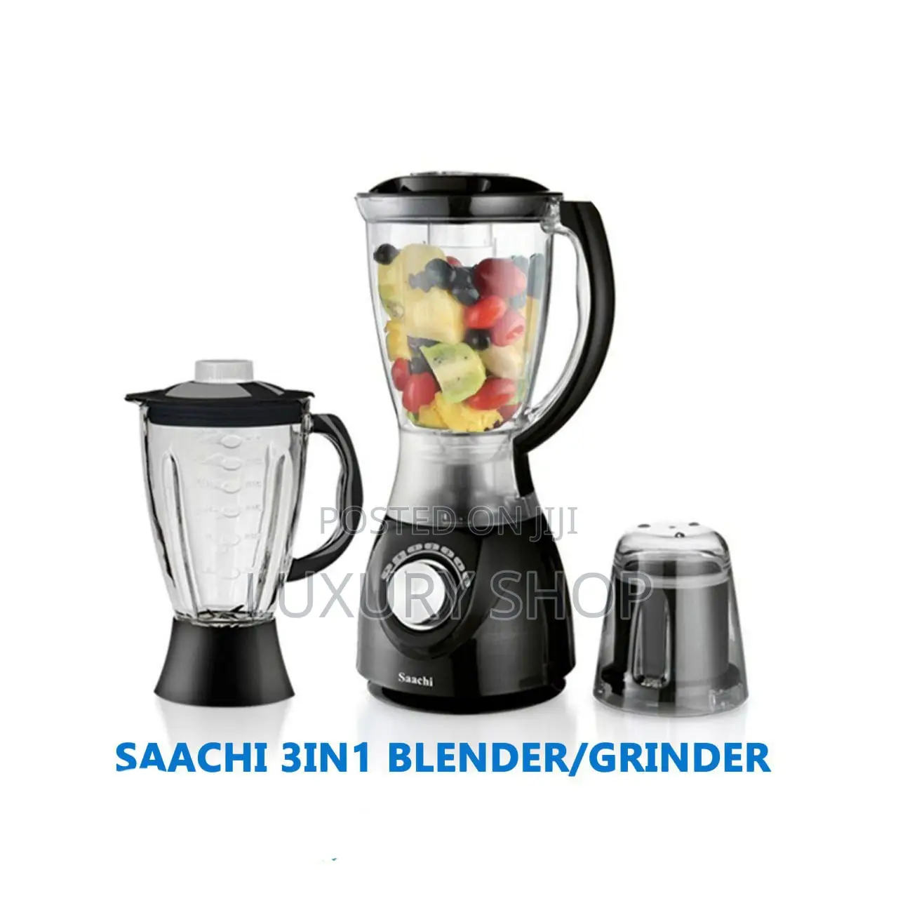 Saachi 3 in 1 Blender / Grinder
የጁስ የቡና የቅመም መፍጫ