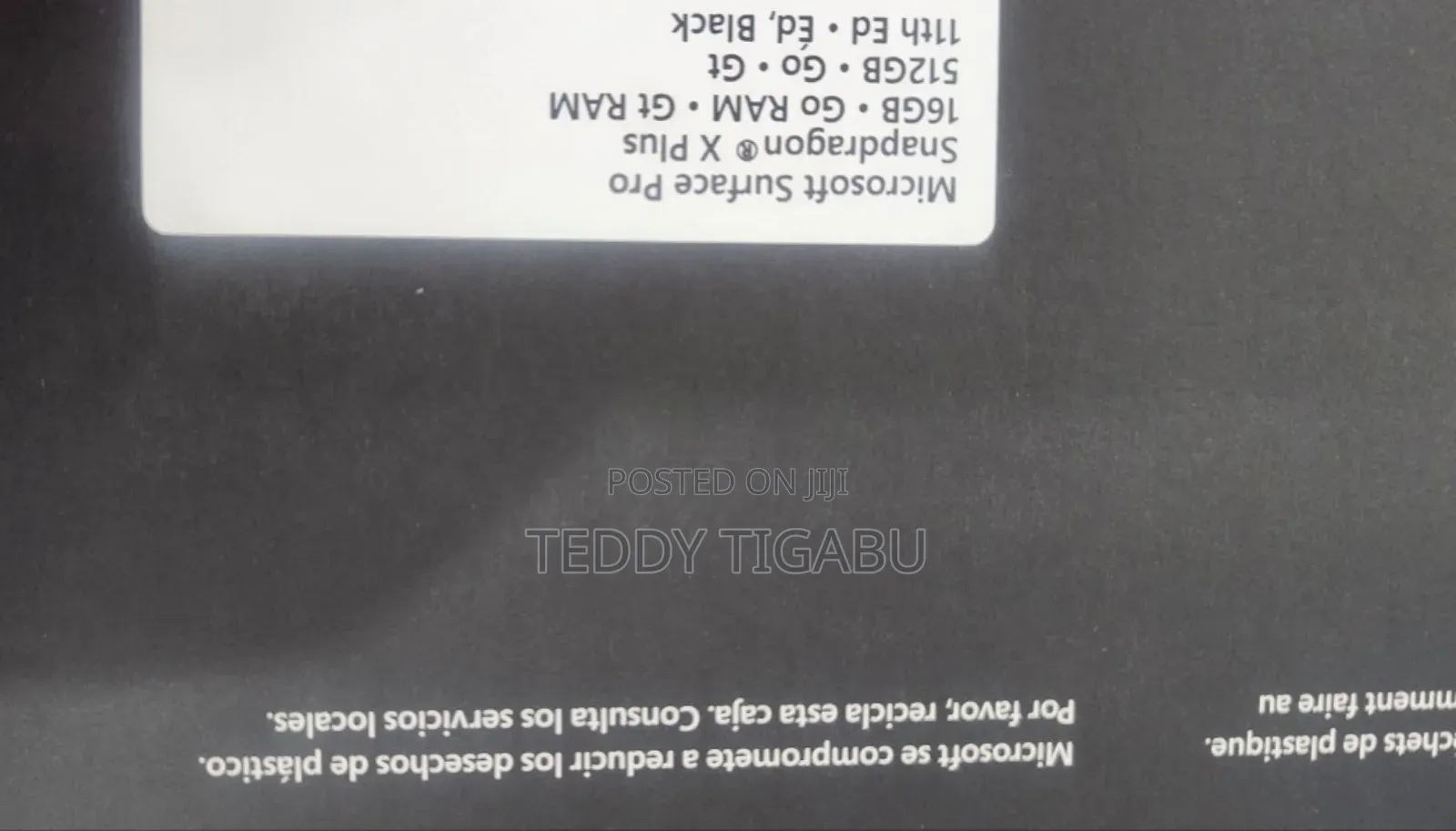 New Microsoft Surface Pro 11th Edition, a Copilot+ PC 16GB SSD 512GB