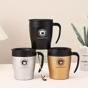 Stainless Still Coffee Mug With Spoon