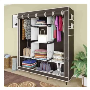 Compact Portable Wardrobe With Zippered Cover**