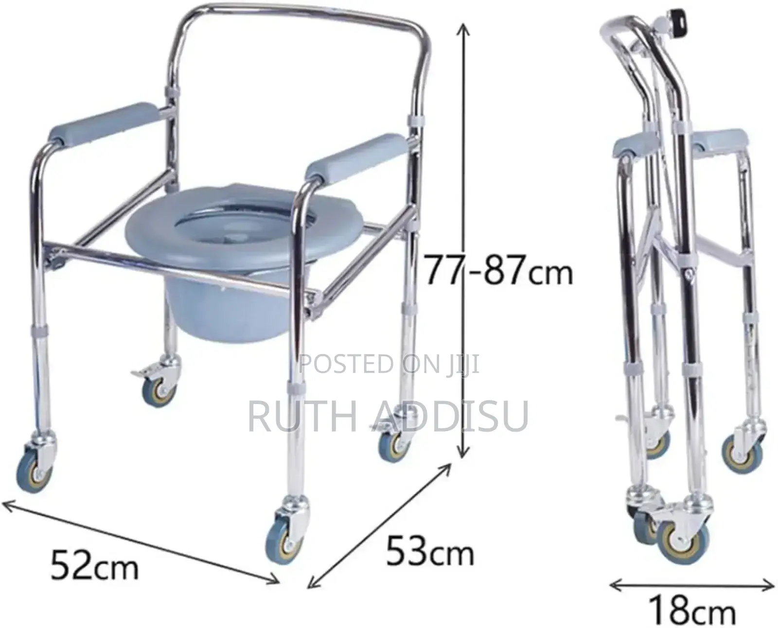 With Wheel Toilet Seat Commode Chair跟隨four Wheel Commode New