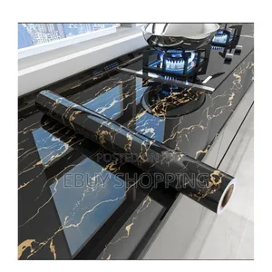 Black White Self-Adhesive Sticker Forcabinets Countertops