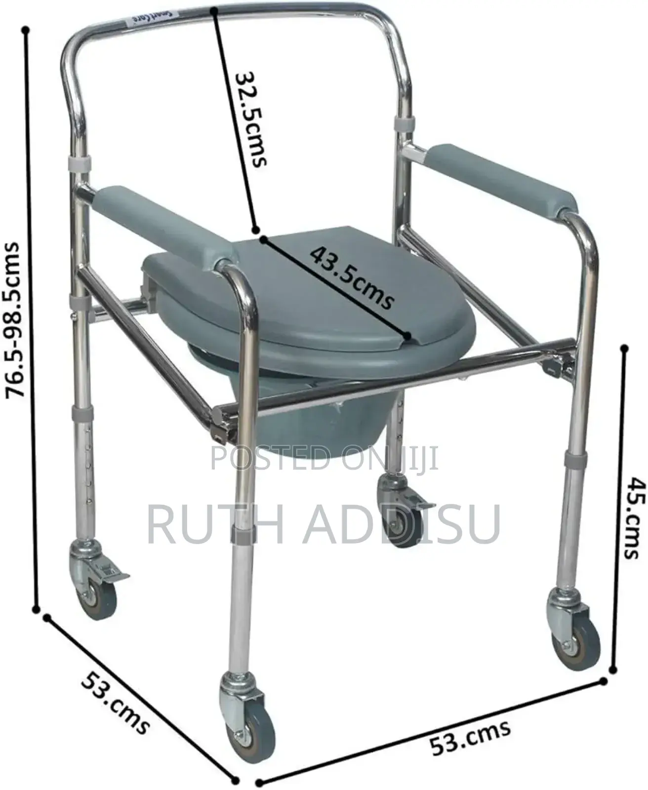 With Wheel Commode Chair本身toilet Seat With Four Wheel Commod