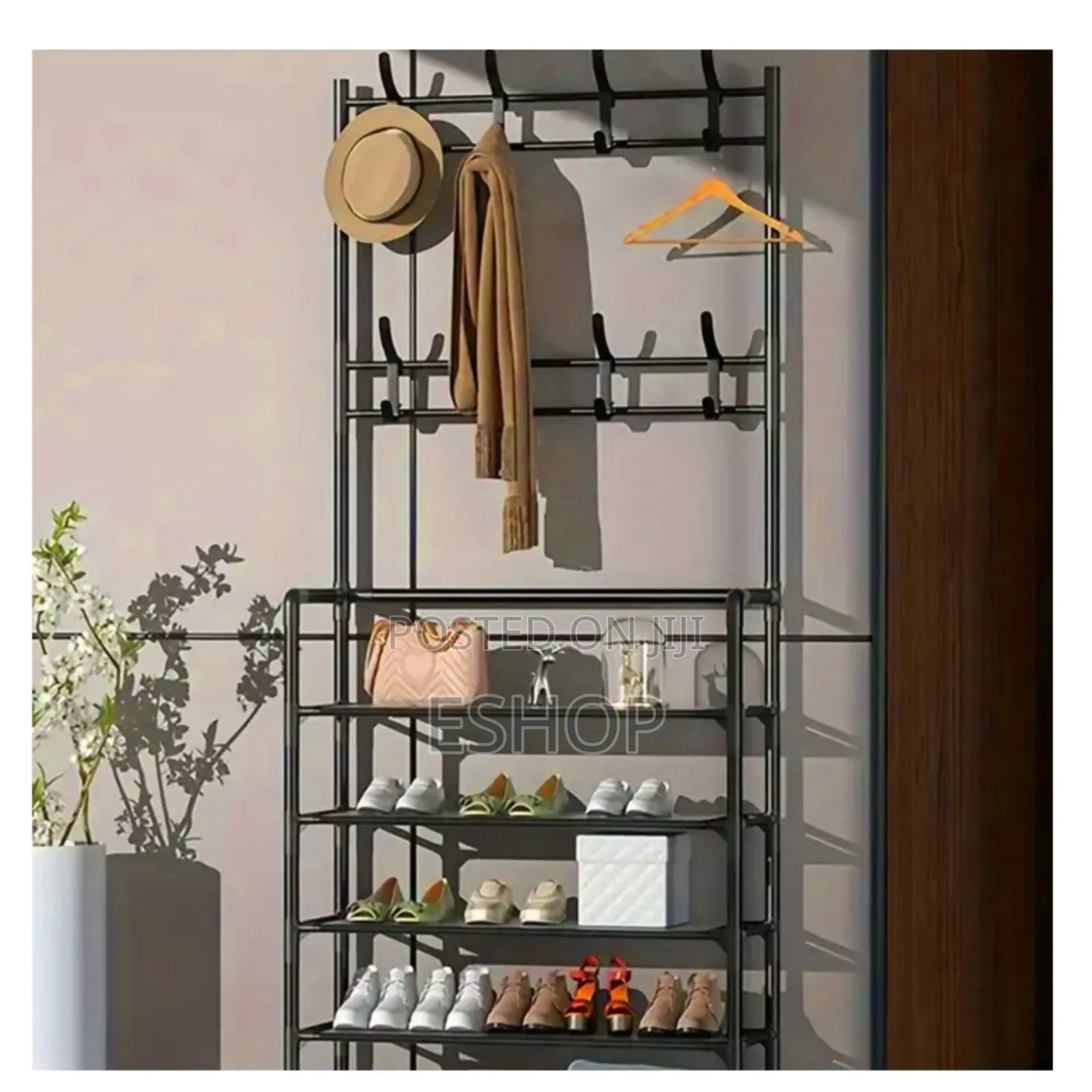 Heavy-Duty 5-Layer Garment Rack–Double Hook Widened Shelves