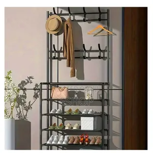 Photo - Heavy-Duty 5-Layer Garment Rack–Double Hook Widened Shelves