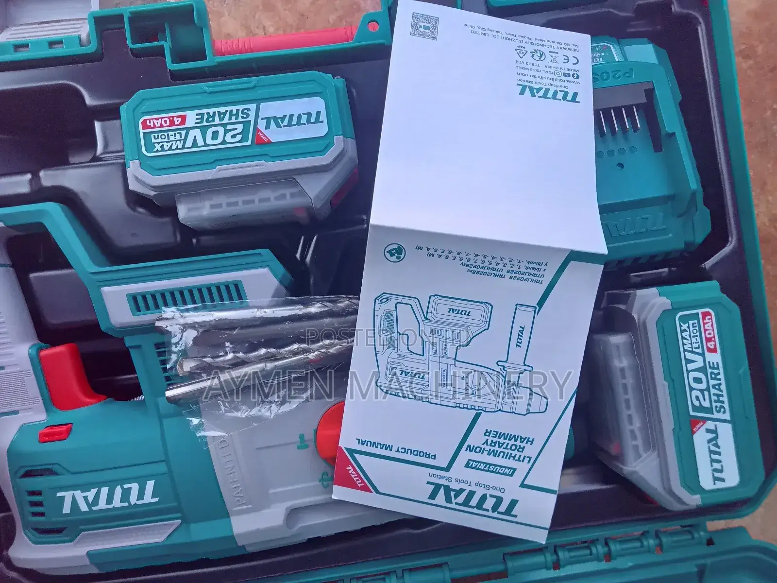 Total Chargeable Hammer Drill በባትሪ የሚሰራ ኮንክሪት ድሪል