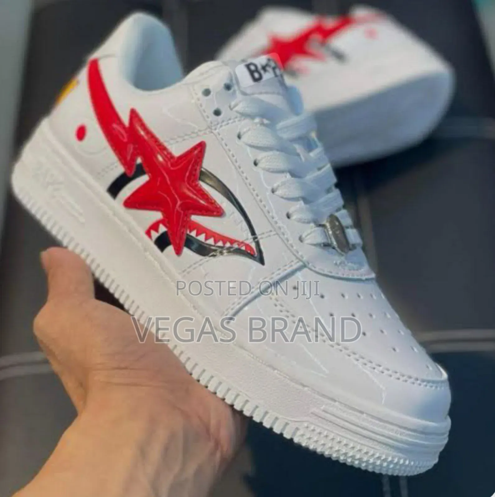 A Bathing Ape Bape White Red Master Quality Shoes