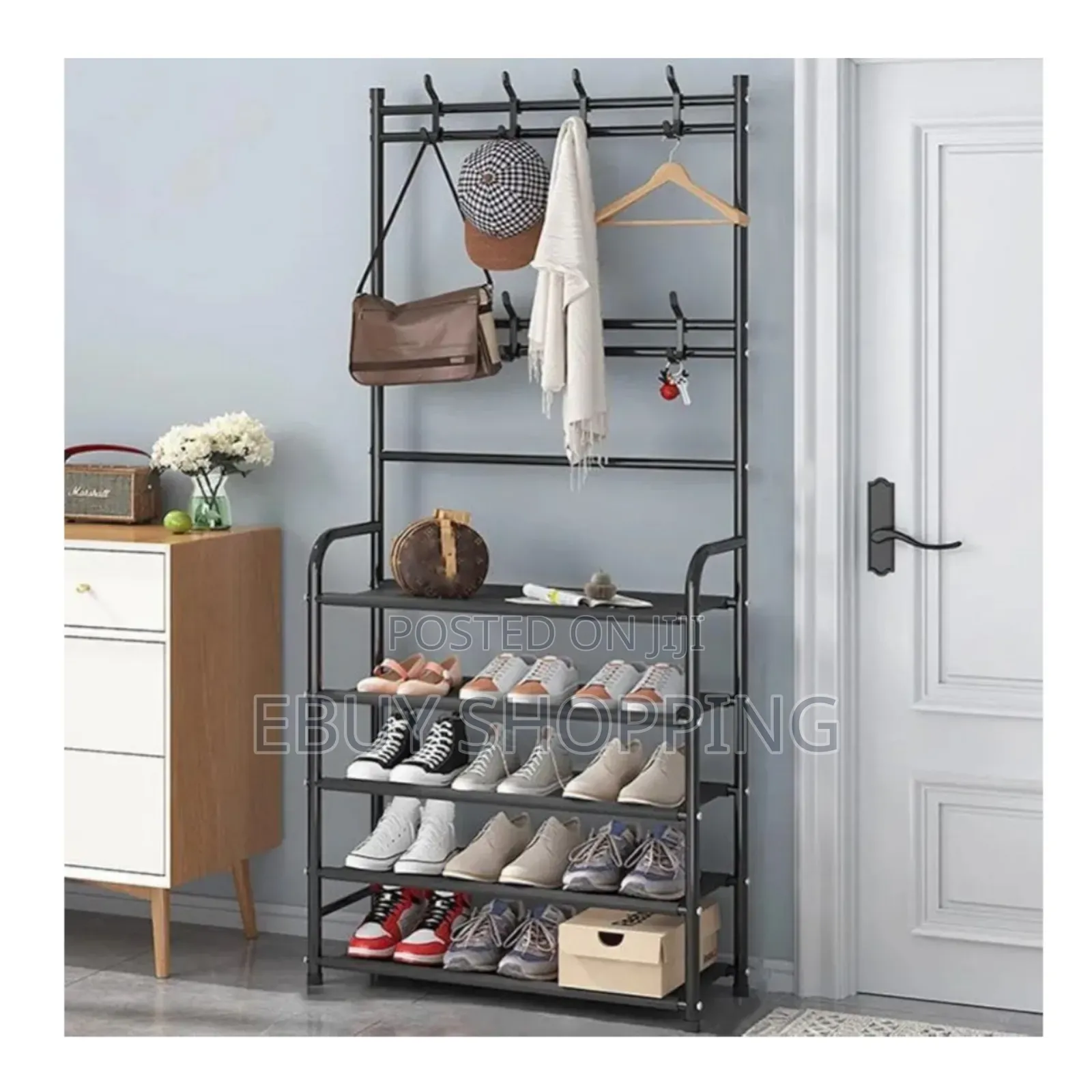 **No-tool Assembly Adjustable Clothes Rack–5-layer Organizer