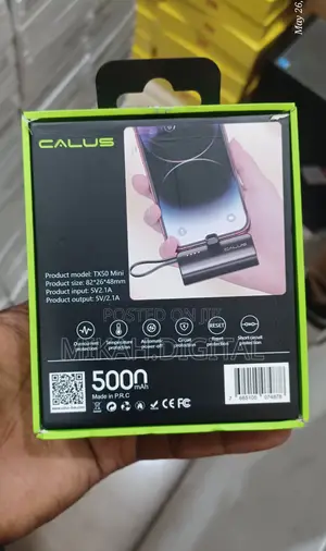 Calus Xt50 Mini Power Bank | With C-Type Charger | 5,000mah