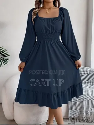 Square Neck Long Sleeved Dress