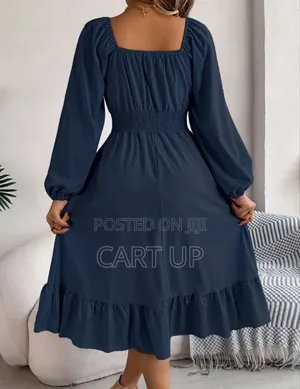 Square Neck Long Sleeved Dress