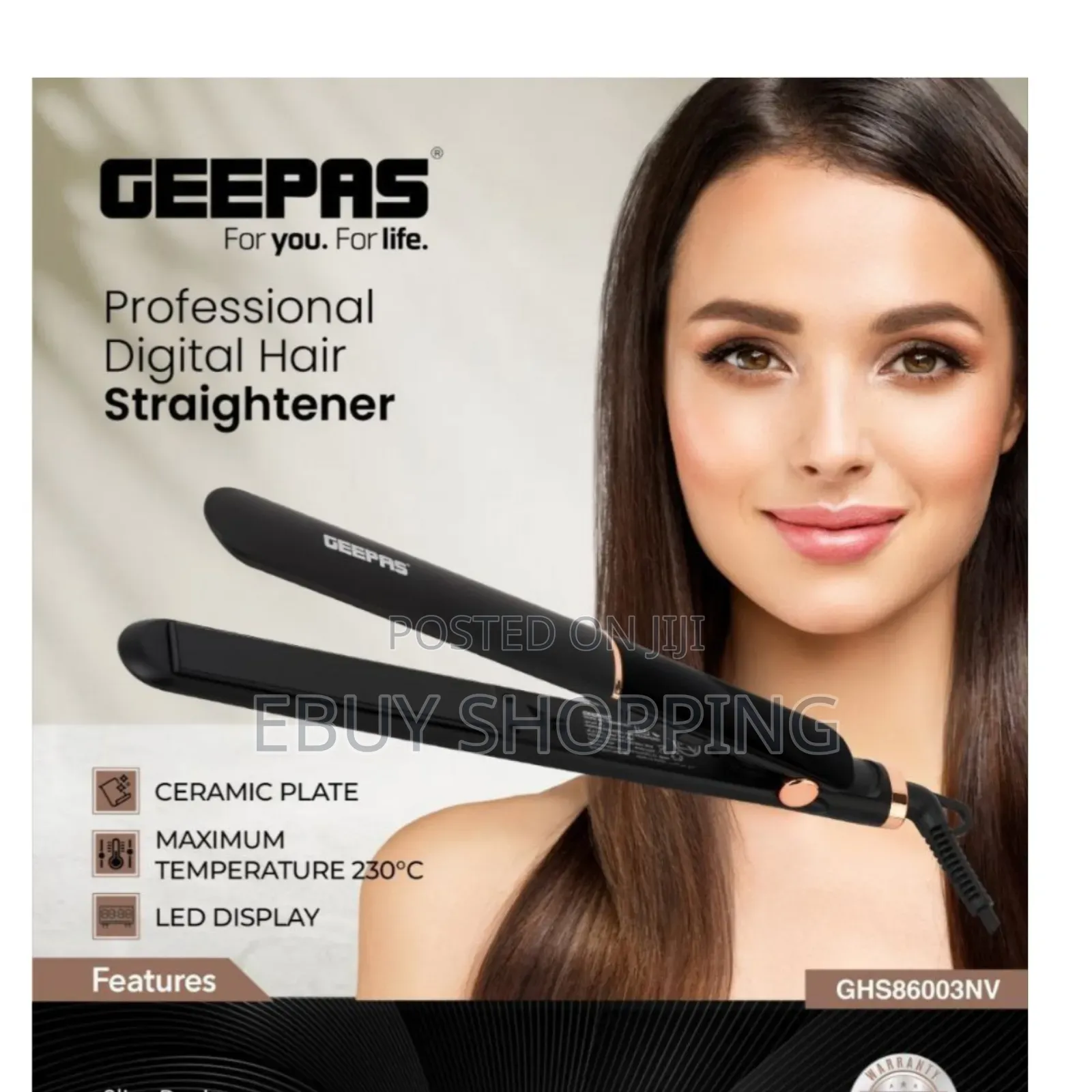 **Professional-grade Flat Iron – For All Hair Types**