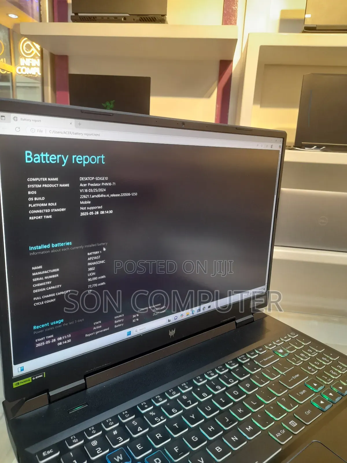 New Laptop Acer Predator Helios 300 16GB Intel Core I9 SSD 1T