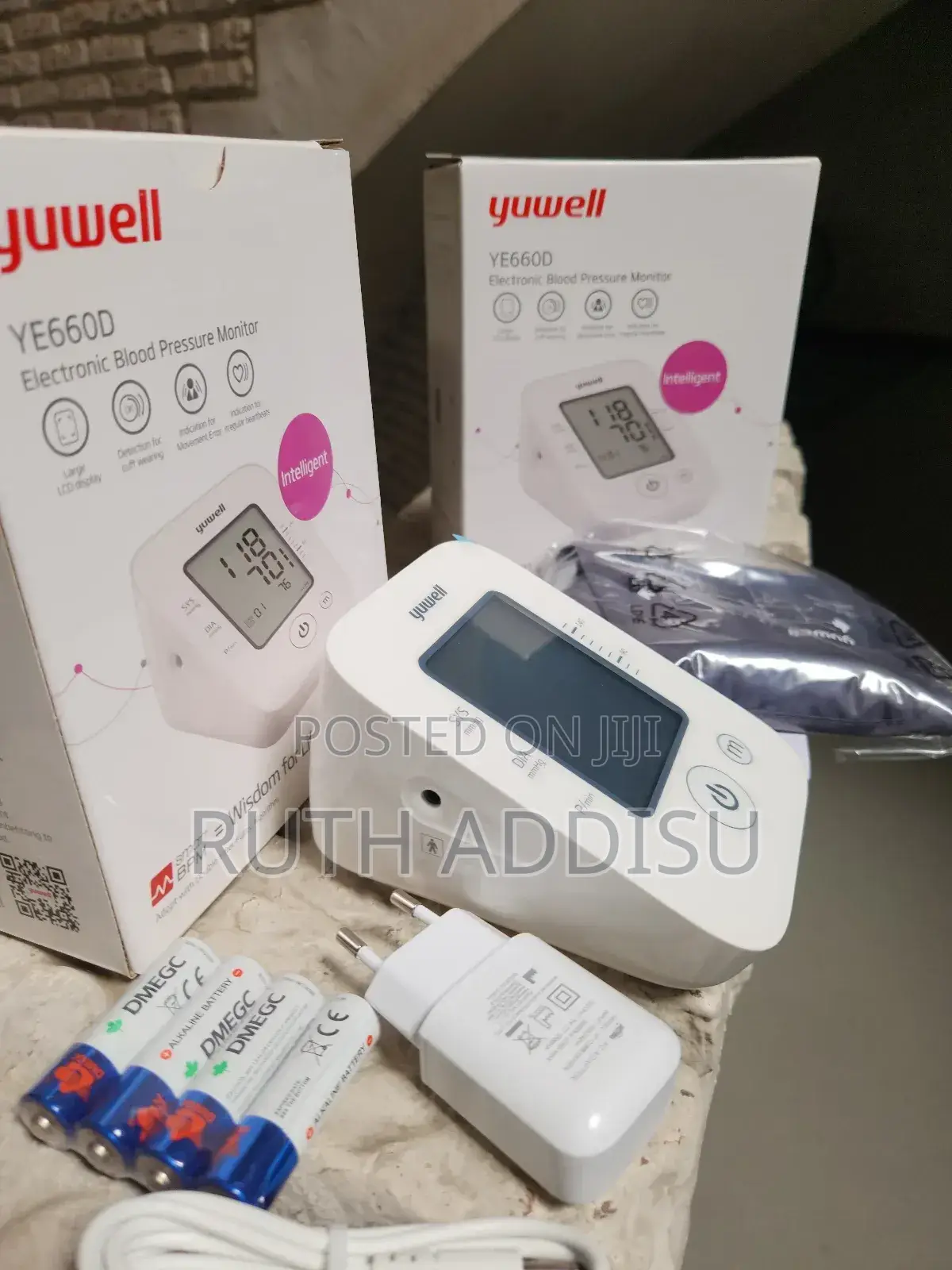 Digital Blood Pressure Monitor Features With Display Charger