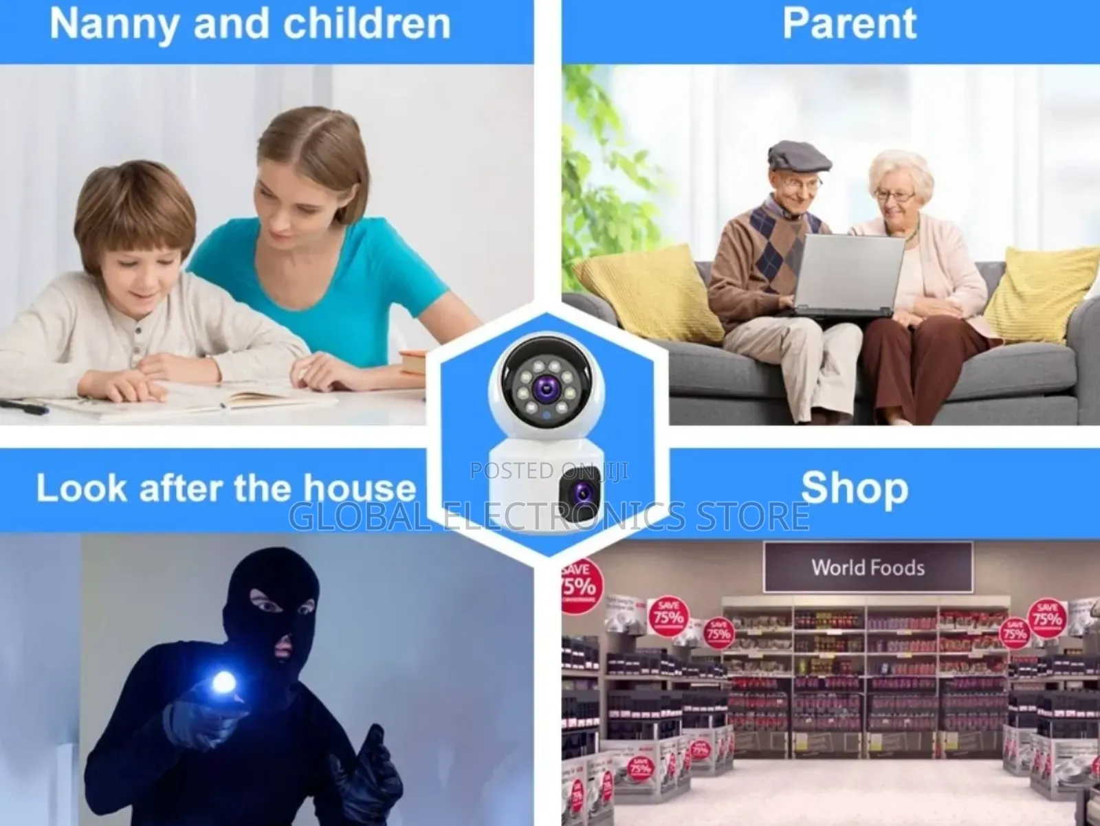 ሲም ካርድ የሚቀበል 2 Lens ያለው CCTV Camera