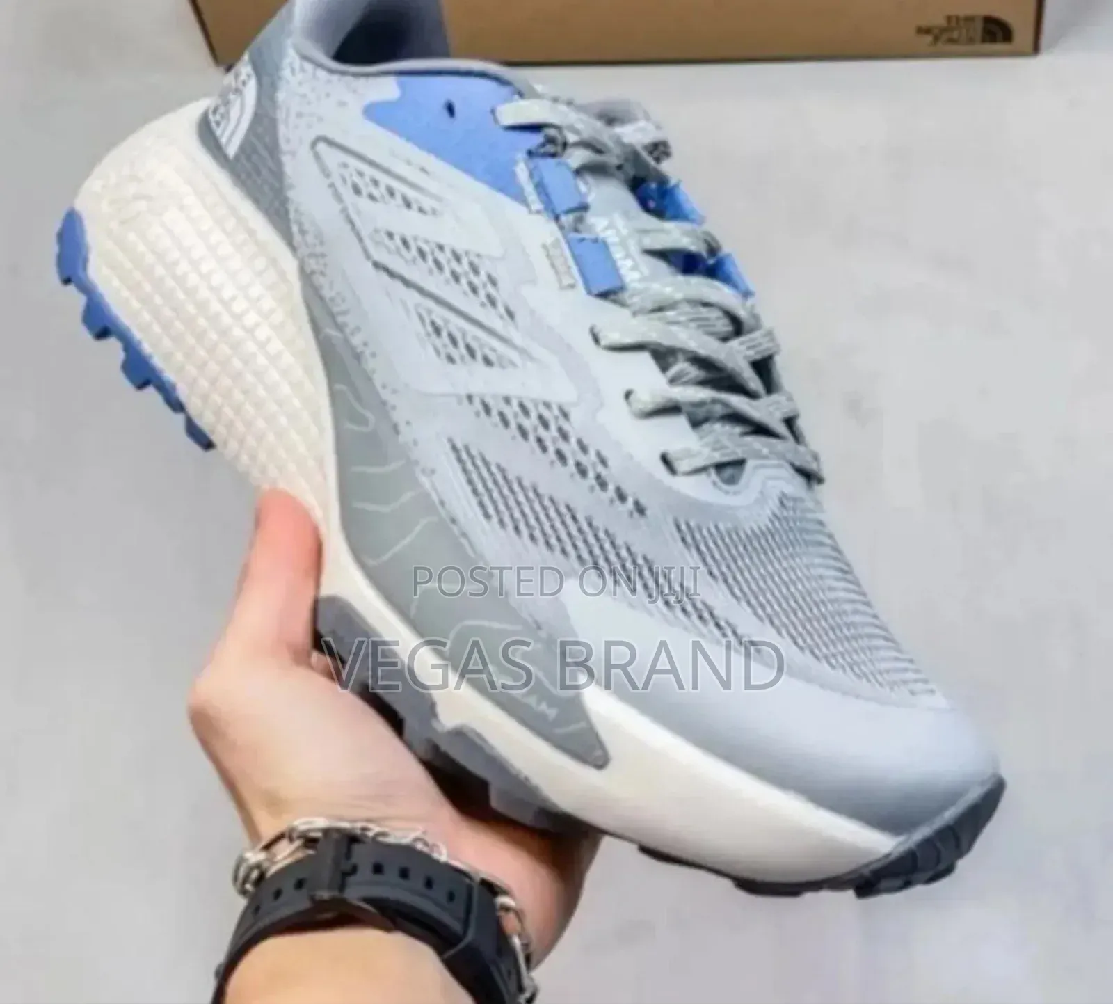 The North Face Gray White Sneakers Master Quality Shoes