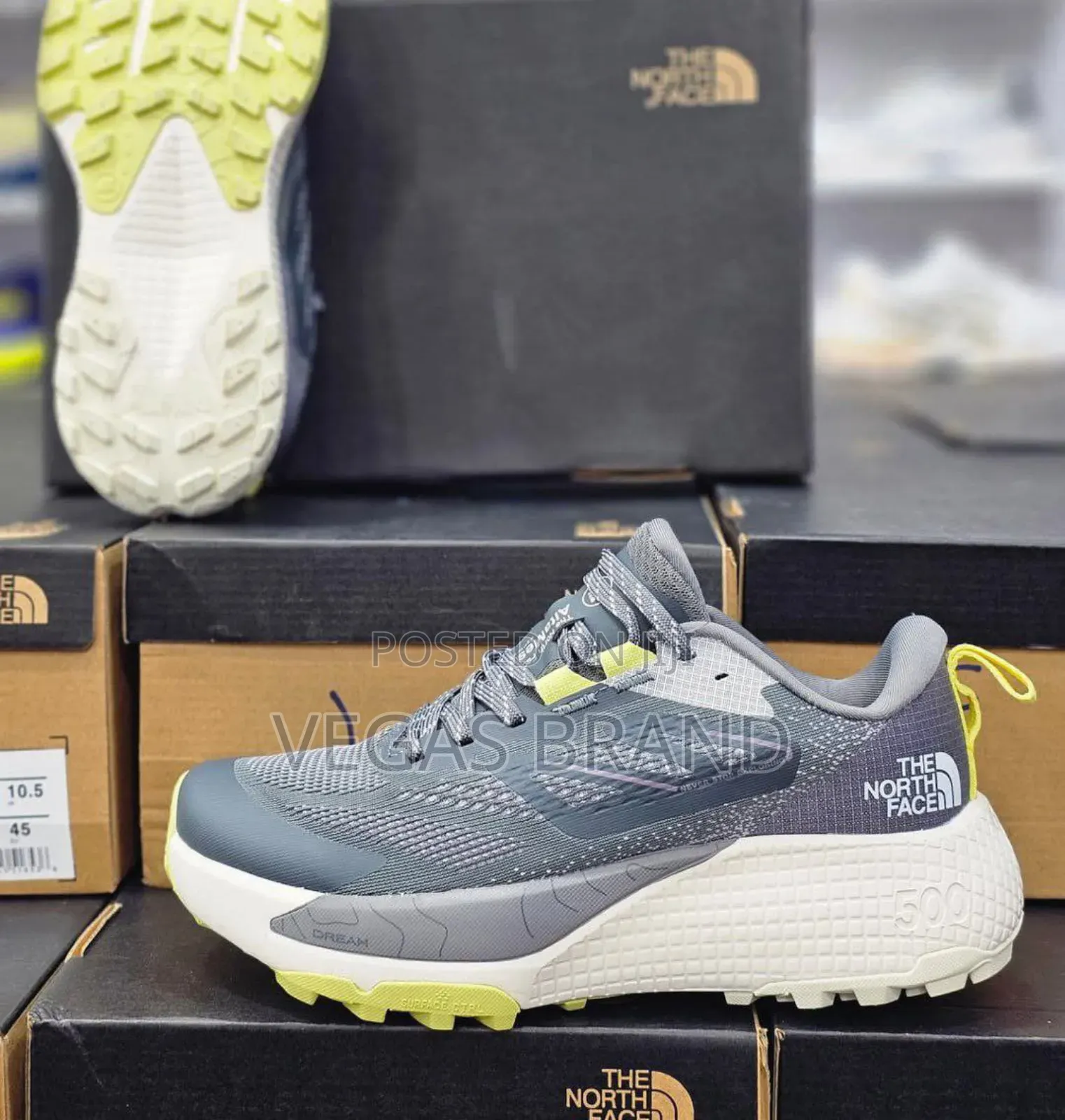 The North Face Gray White Sneakers Master Quality Shoes