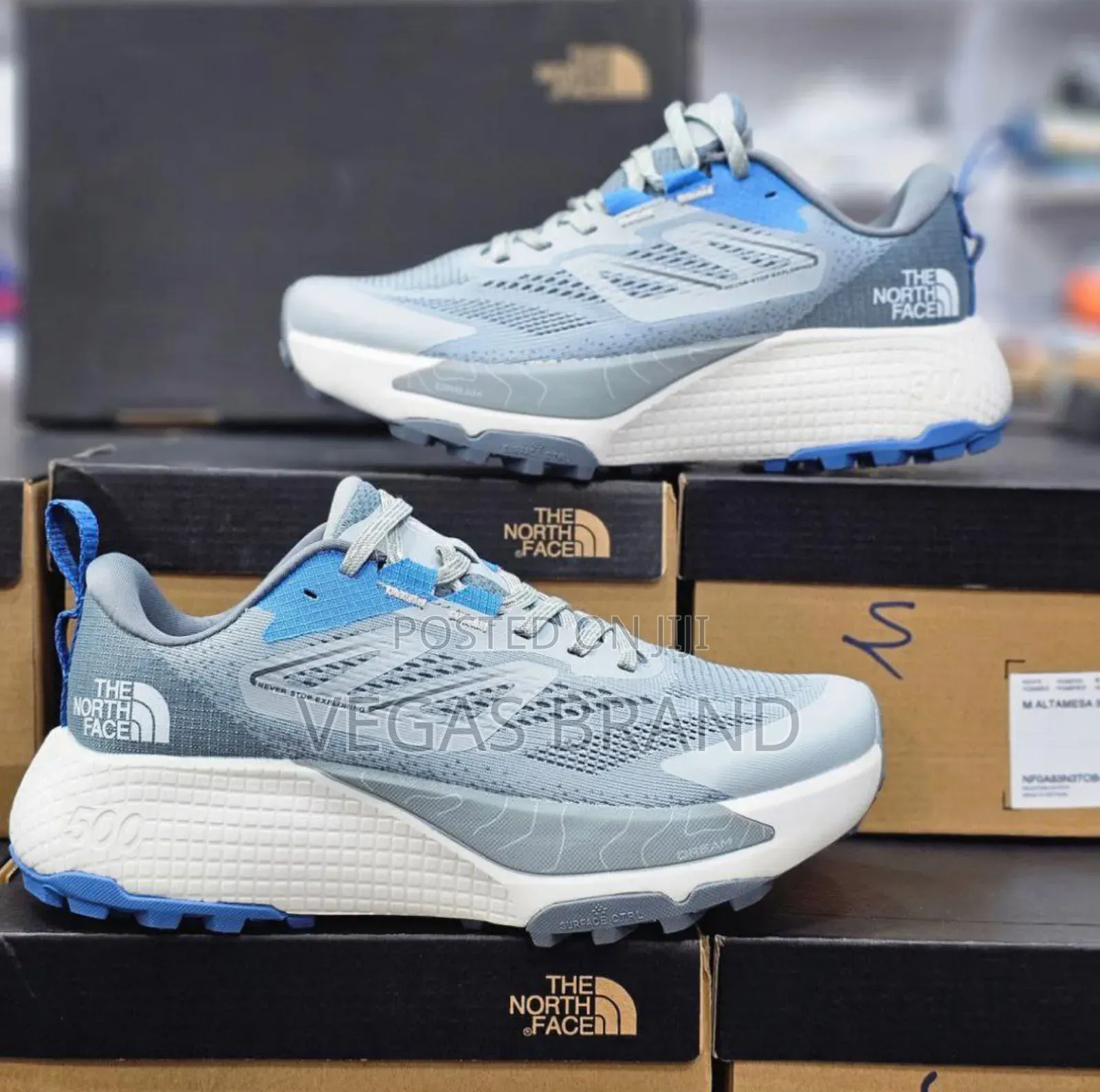 The North Face Gray White Sneakers Master Quality Shoes