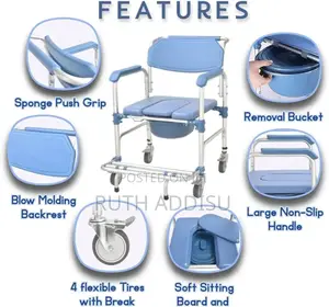 Photo - Wheelchair Commode走私commod3 Wheelchair瓶頸commode Wheelchair