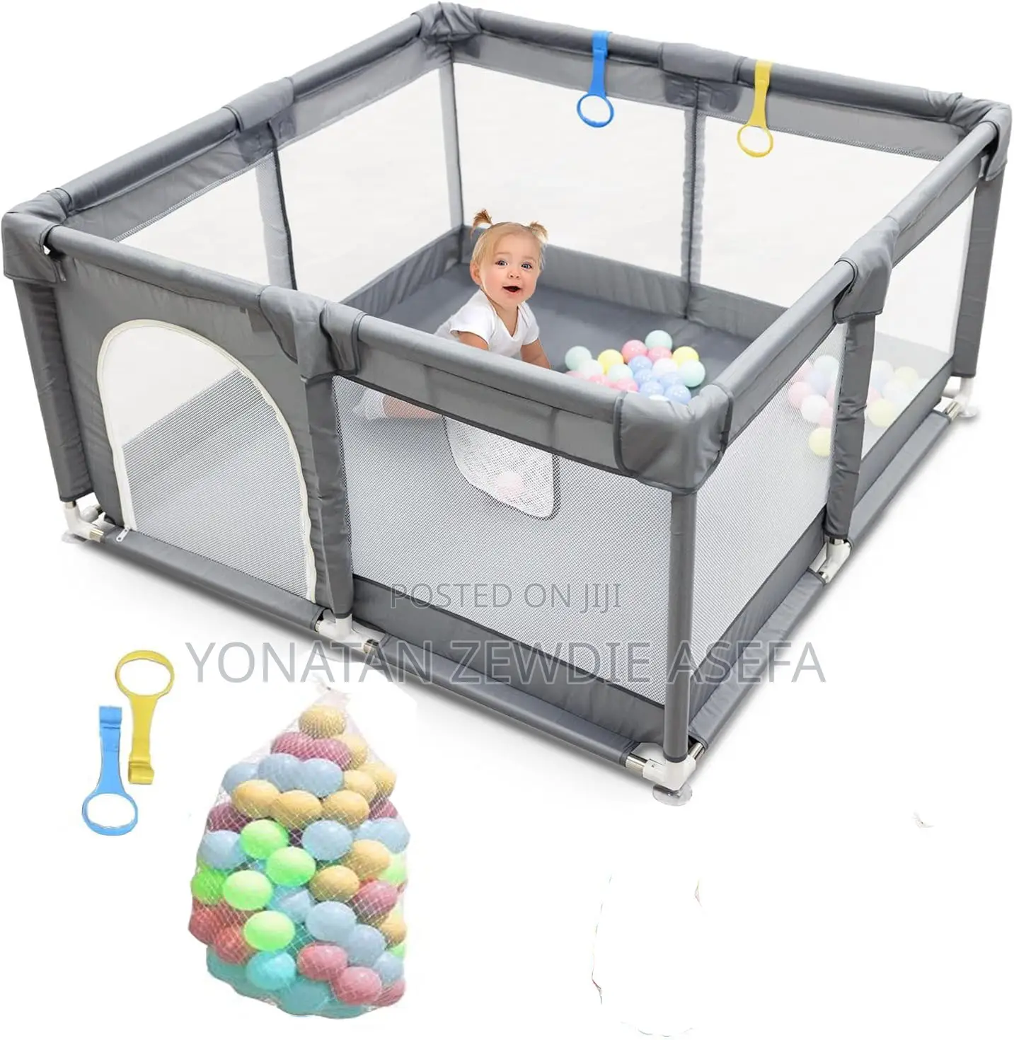 Sky-Touch Baby Playpen With 100 Colorful Ocean Balls