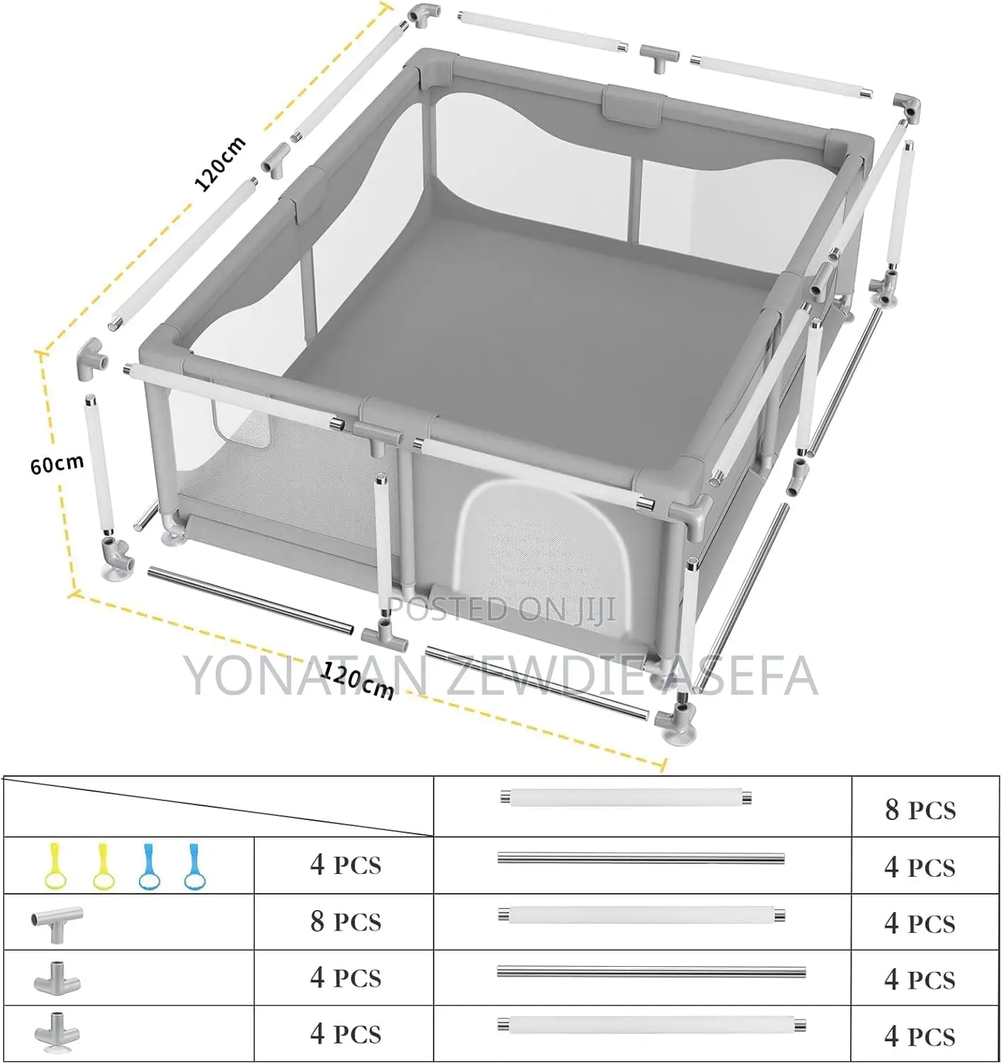 Sky-Touch Baby Playpen With 100 Colorful Ocean Balls