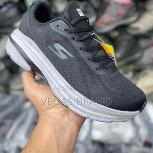 Photo - Sketchers Max Cushioning Black White Master Quality Shoes