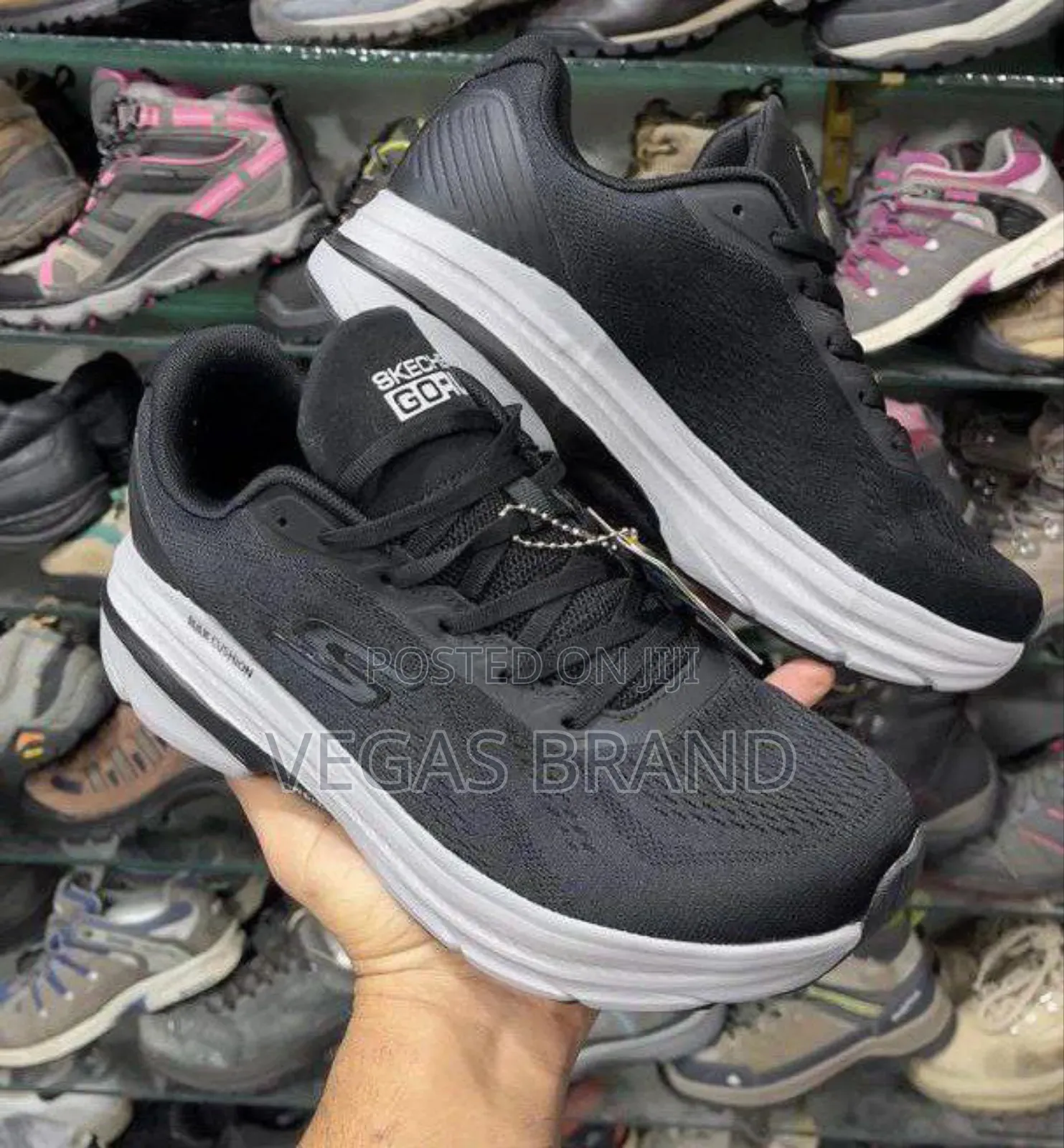 Sketchers Max Cushioning Black White Master Quality Shoes