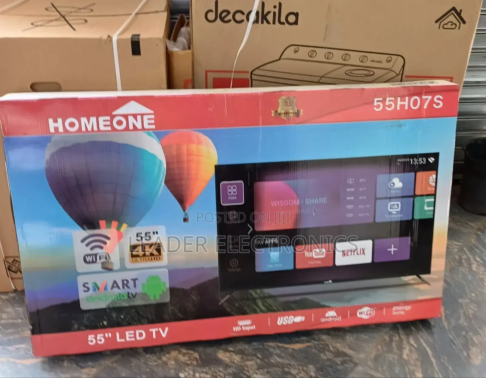 Homeone Tv 55" Smart Android Tv New 2025