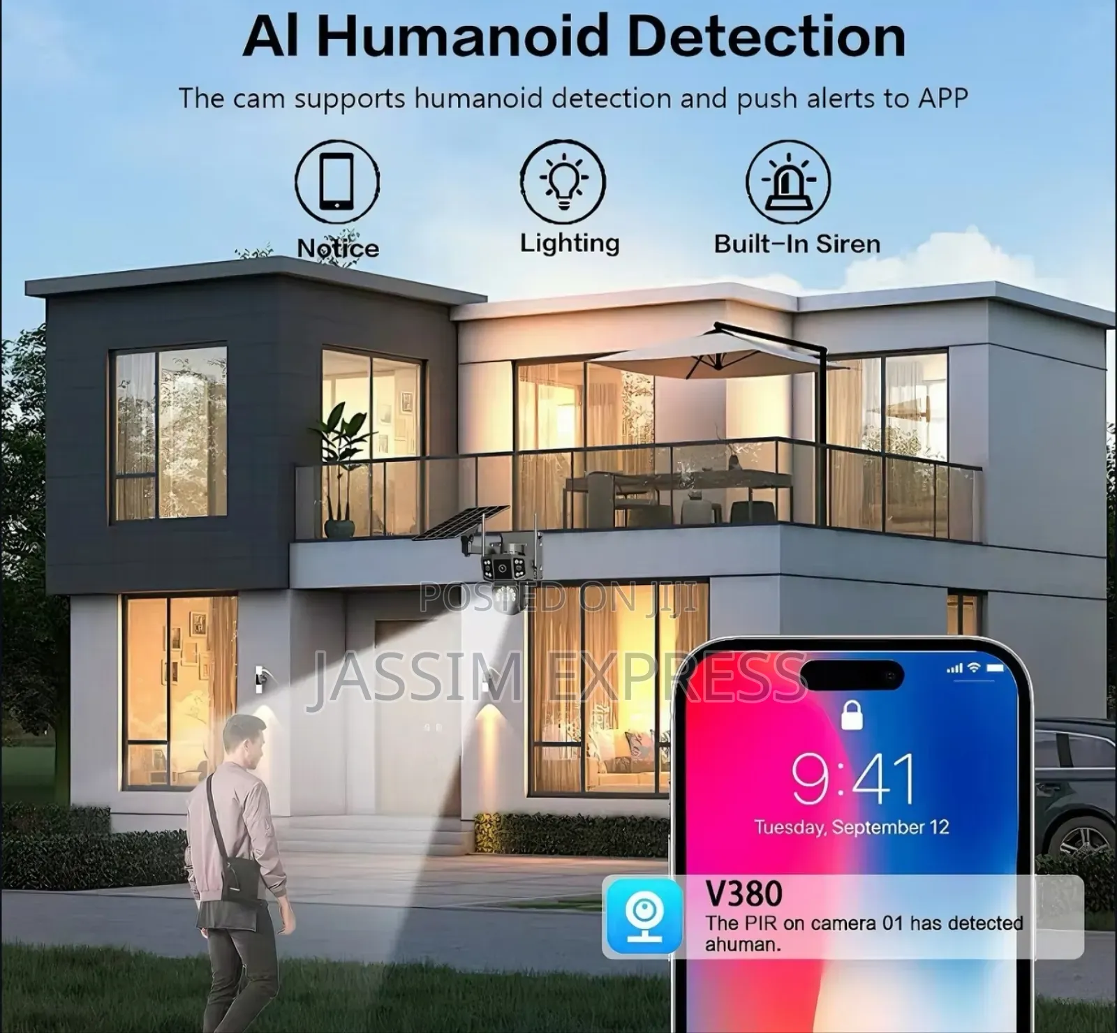 ሲም ካርድ ሚቀበል + በቻርጅ ሚሰራ + Solar Panel Ptz Security Camera