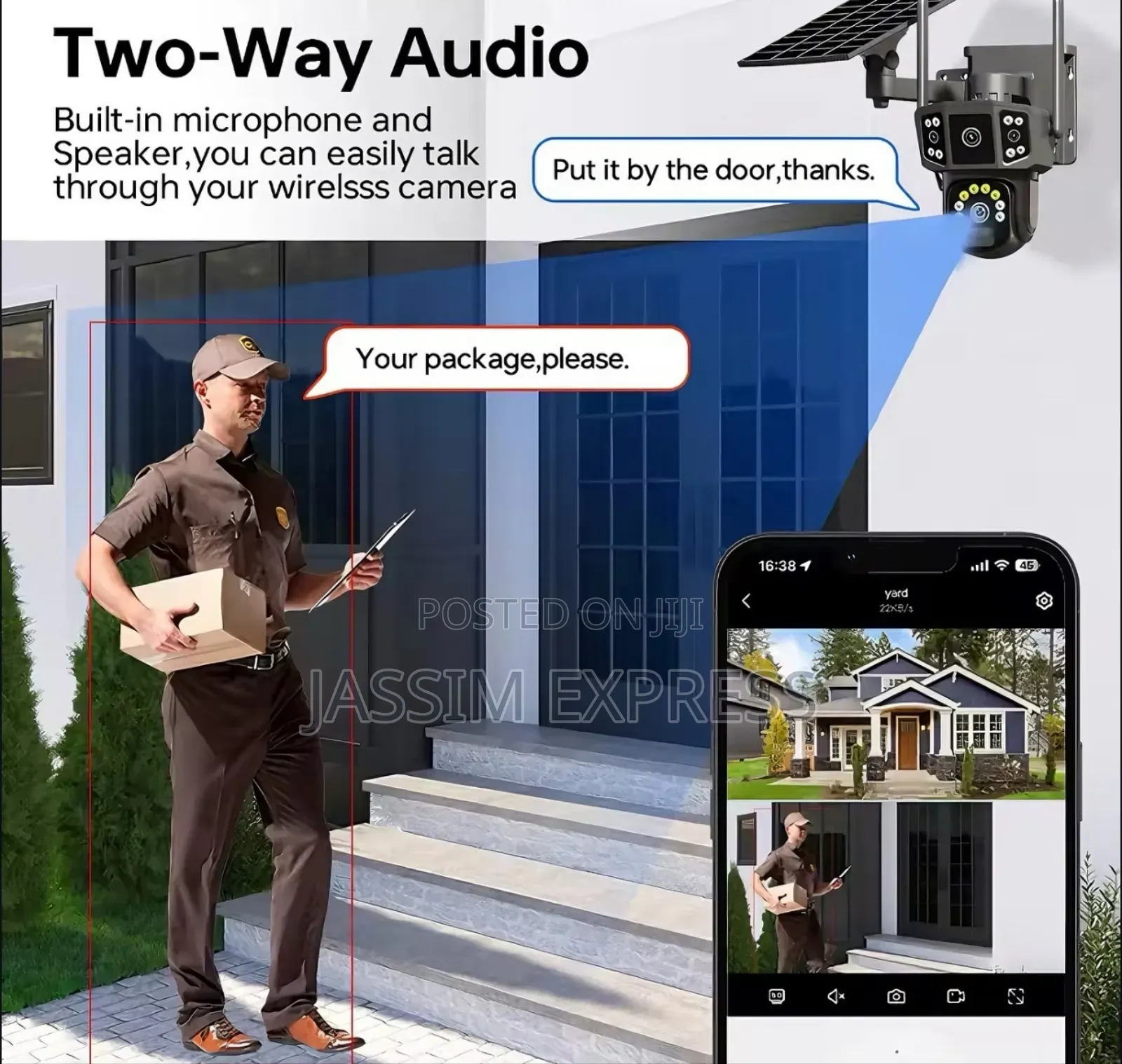 ሲም ካርድ ሚቀበል + በቻርጅ ሚሰራ + Solar Panel Ptz Security Camera