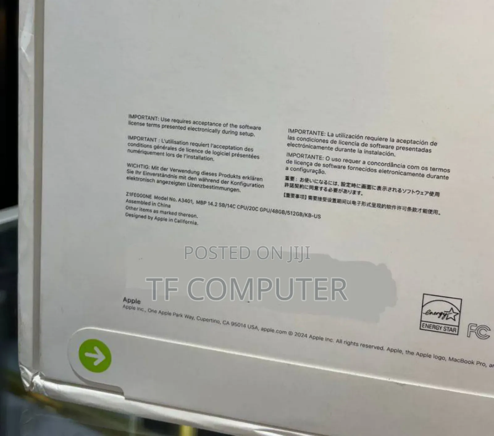 New Apple MacBook Pro 2024 M4 14-Inch 48GB Apple M4 Pro SSD 512GB