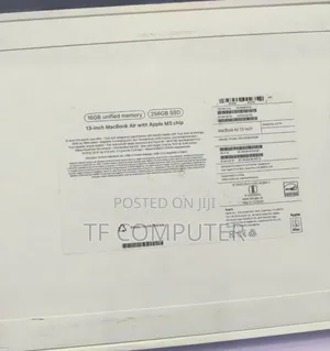 New Laptop Apple MacBook Air 2024 M3 13-Inch 16GB Apple M3 SSD 256GB