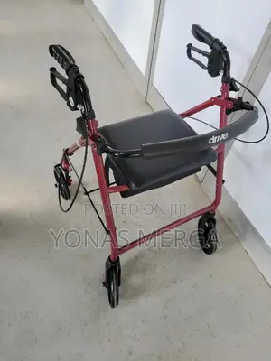 Photo - Walker With Seat Wheels,150kg Weight Capacity, Red,1count