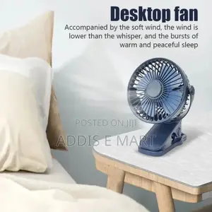 Mini Clip Fan With Light በቻርጅ የሚሰራ