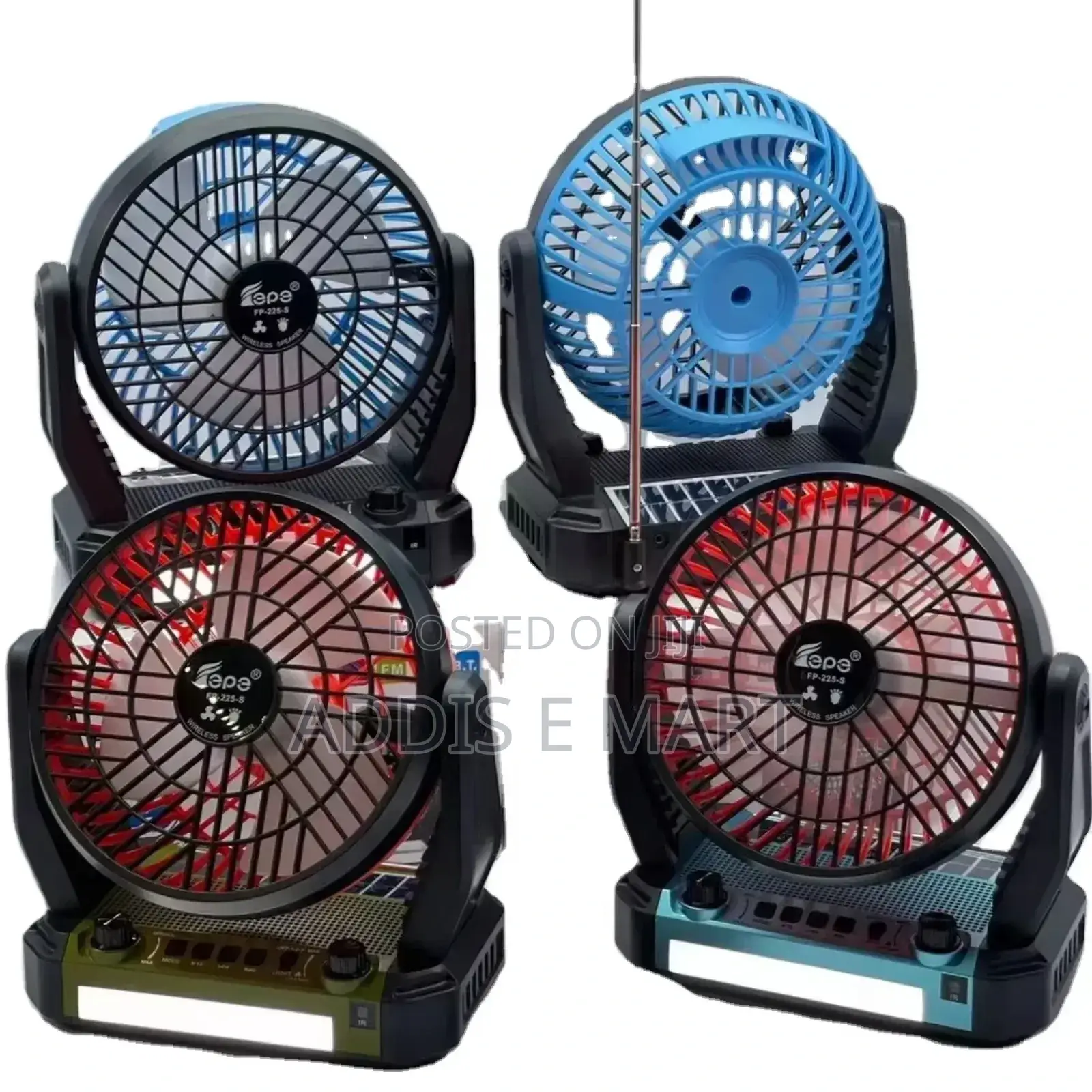 Solar-Charged Wireless Speaker With an 8-Inch Fan