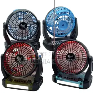 Solar-Charged Wireless Speaker With an 8-Inch Fan