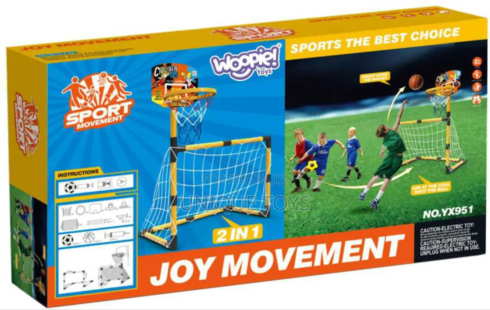 2-in-1 Basketball Hoop Soccer Goal Set