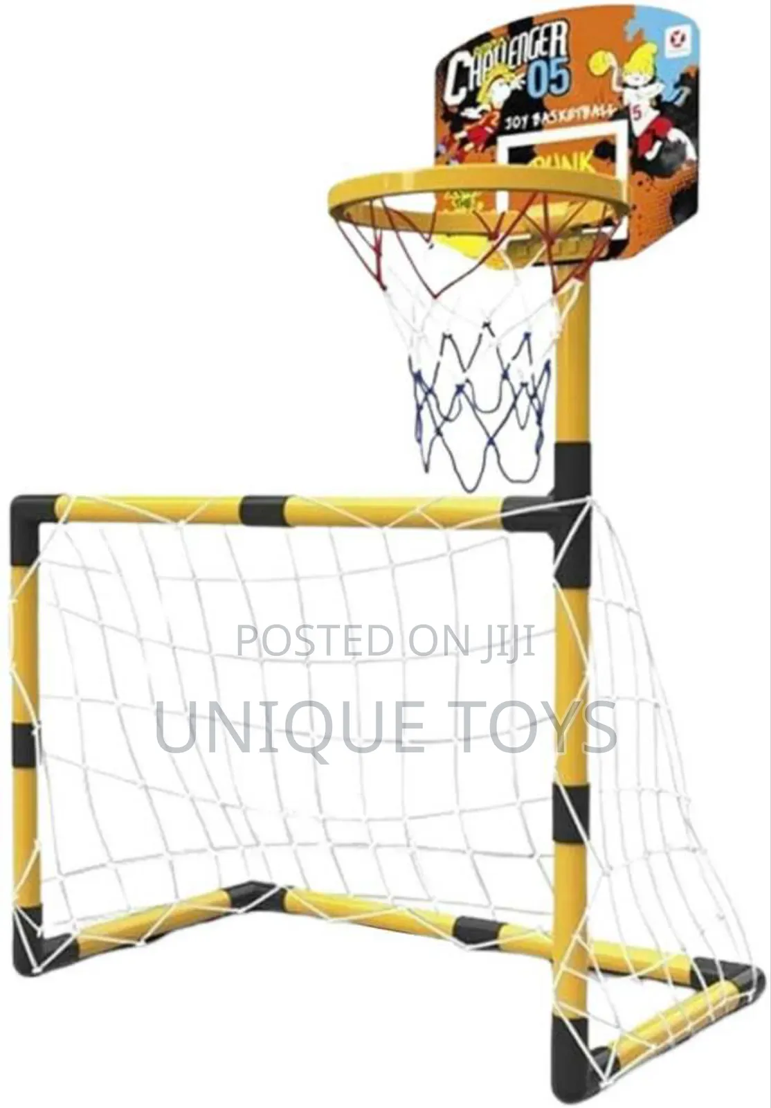 2-in-1 Basketball Hoop Soccer Goal Set