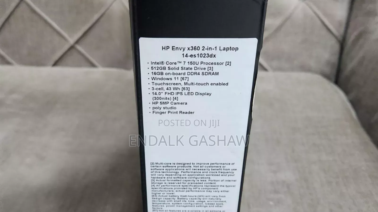 New Laptop HP Envy X360 16GB Intel Core I7 SSD 512GB