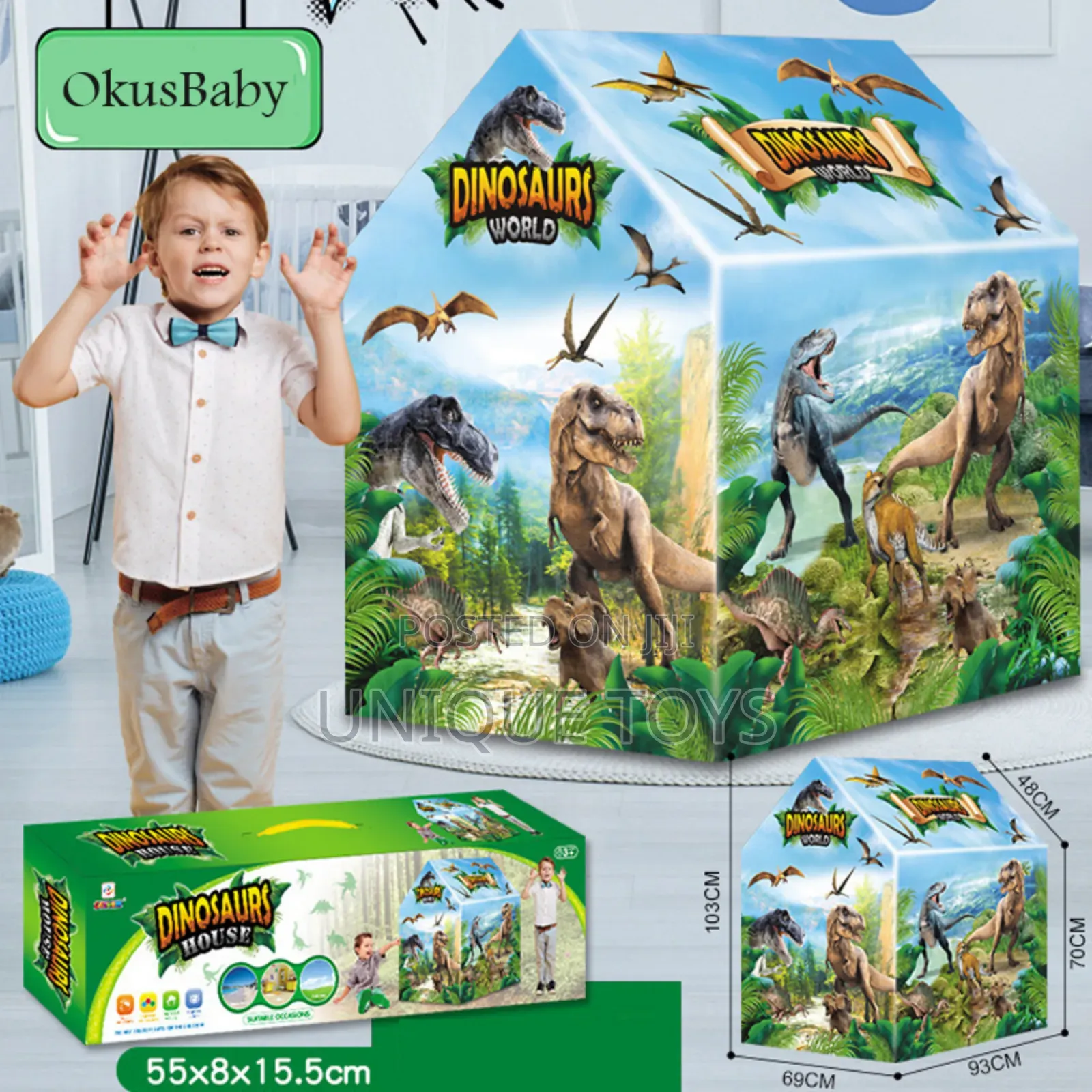 Dinosaur-Themed Diy Pop-Up Play Tent