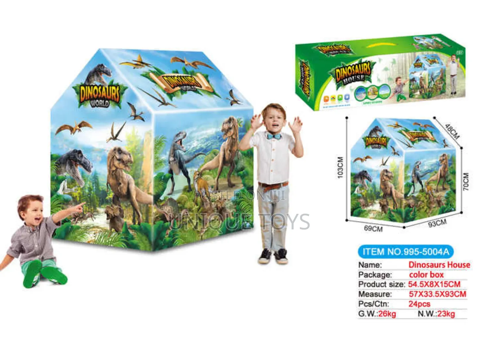 Dinosaur-Themed Diy Pop-Up Play Tent
