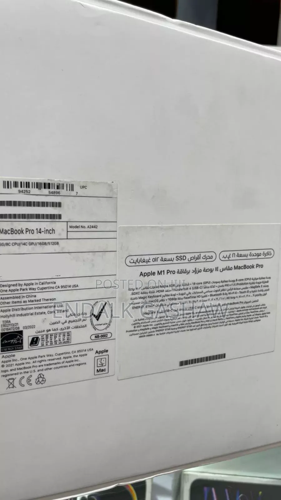 New Laptop Apple MacBook 16GB Intel Core I7 SSD 512GB