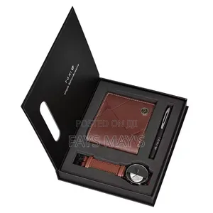 Tomi 3pcs Luxury Business Gift Box Set Men Watch Wallet Gift