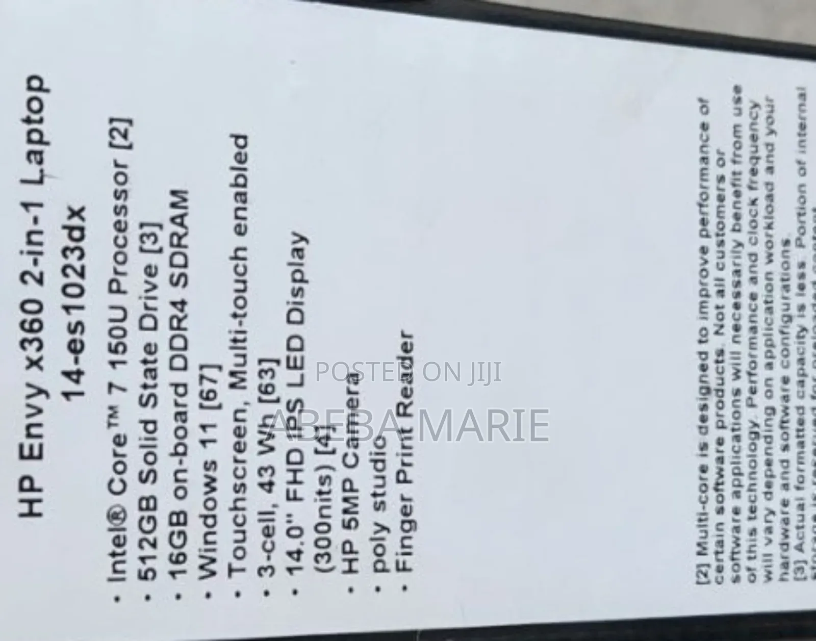 New Laptop HP Envy X360 16GB Intel Core Ultra 7 SSD 512GB