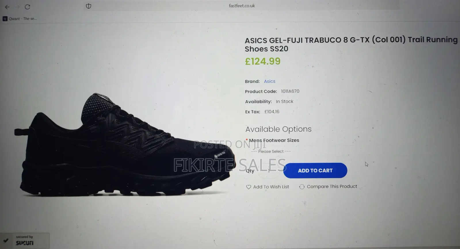 Asics Goretex Running Shoe/Trainer Gel-Fujitrabuco 8 GTX 9.5